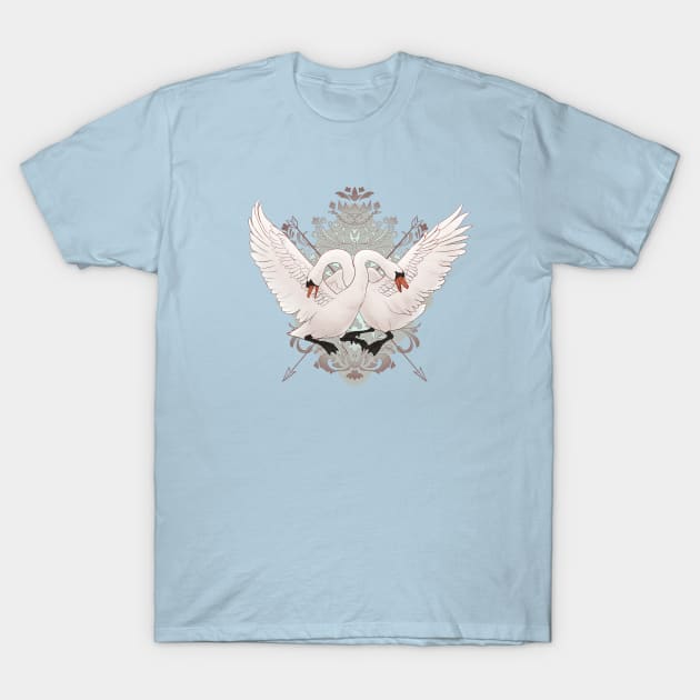 Warring Swans T-Shirt by owlapin